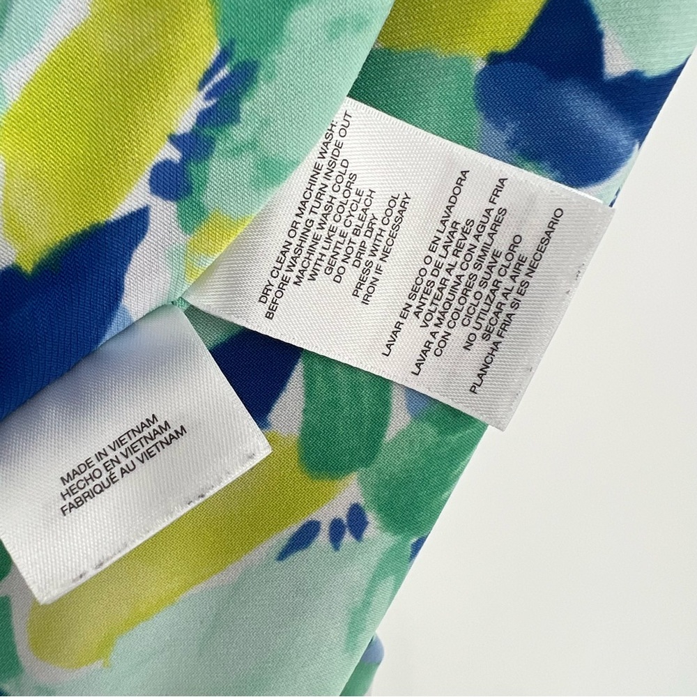 Pappagallo Becca Seafoam Multi Floral Caribbean Bloom Sleeveless Midi Dress M - Picture 9 of 16
